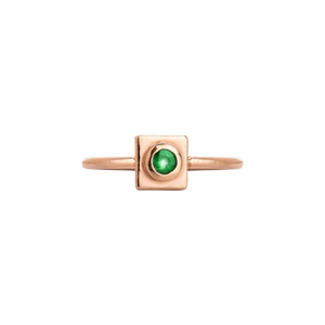 Squared Circle Emerald Ring - Corvo Jewelry By Lily Raven - 14k Gold Jewelry