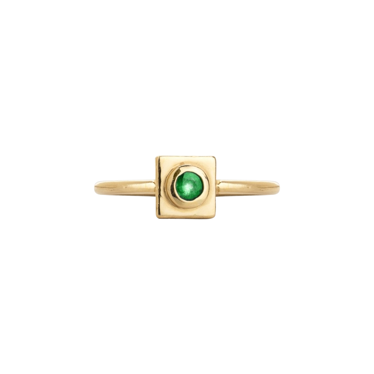 Squared Circle Emerald Ring - Corvo Jewelry By Lily Raven - 14k Gold Jewelry