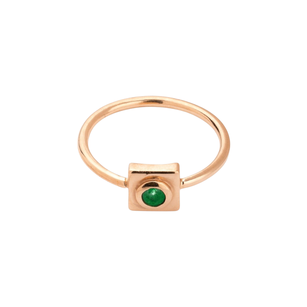 Squared Circle Emerald Ring - Corvo Jewelry By Lily Raven - 14k Gold Jewelry