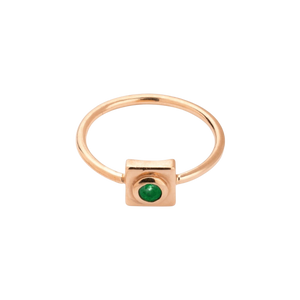 Squared Circle Emerald Ring - Corvo Jewelry By Lily Raven - 14k Gold Jewelry