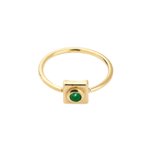 Squared Circle Emerald Ring - Corvo Jewelry By Lily Raven - 14k Gold Jewelry