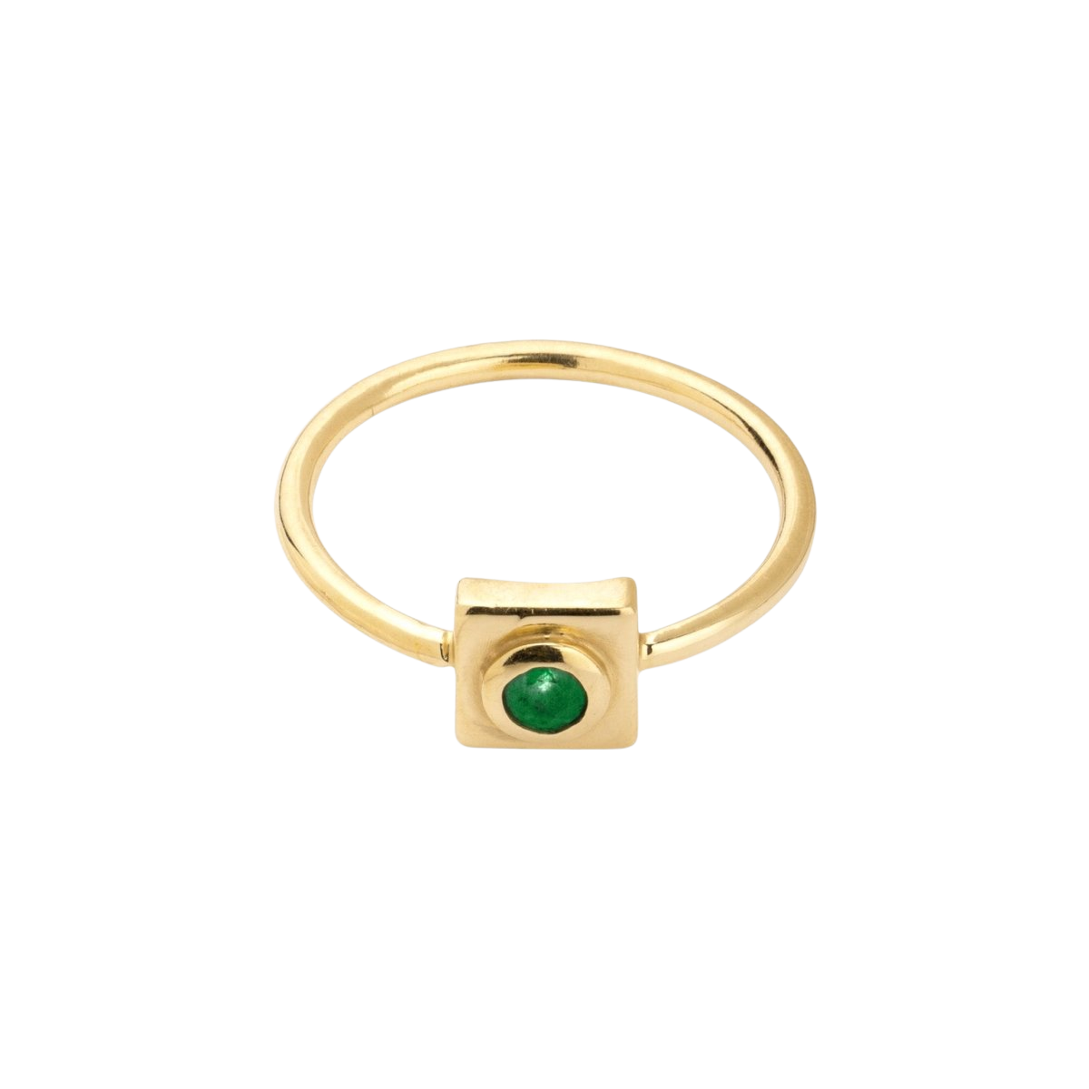 Squared Circle Emerald Ring - Corvo Jewelry By Lily Raven - 14k Gold Jewelry