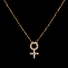 Pavé Female Venus Symbol Necklace - Corvo Jewelry By Lily Raven - 14k Gold Jewelry