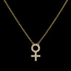 Pavé Female Venus Symbol Necklace - Corvo Jewelry By Lily Raven - 14k Gold Jewelry