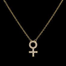 Pavé Female Venus Symbol Necklace - Corvo Jewelry By Lily Raven - 14k Gold Jewelry