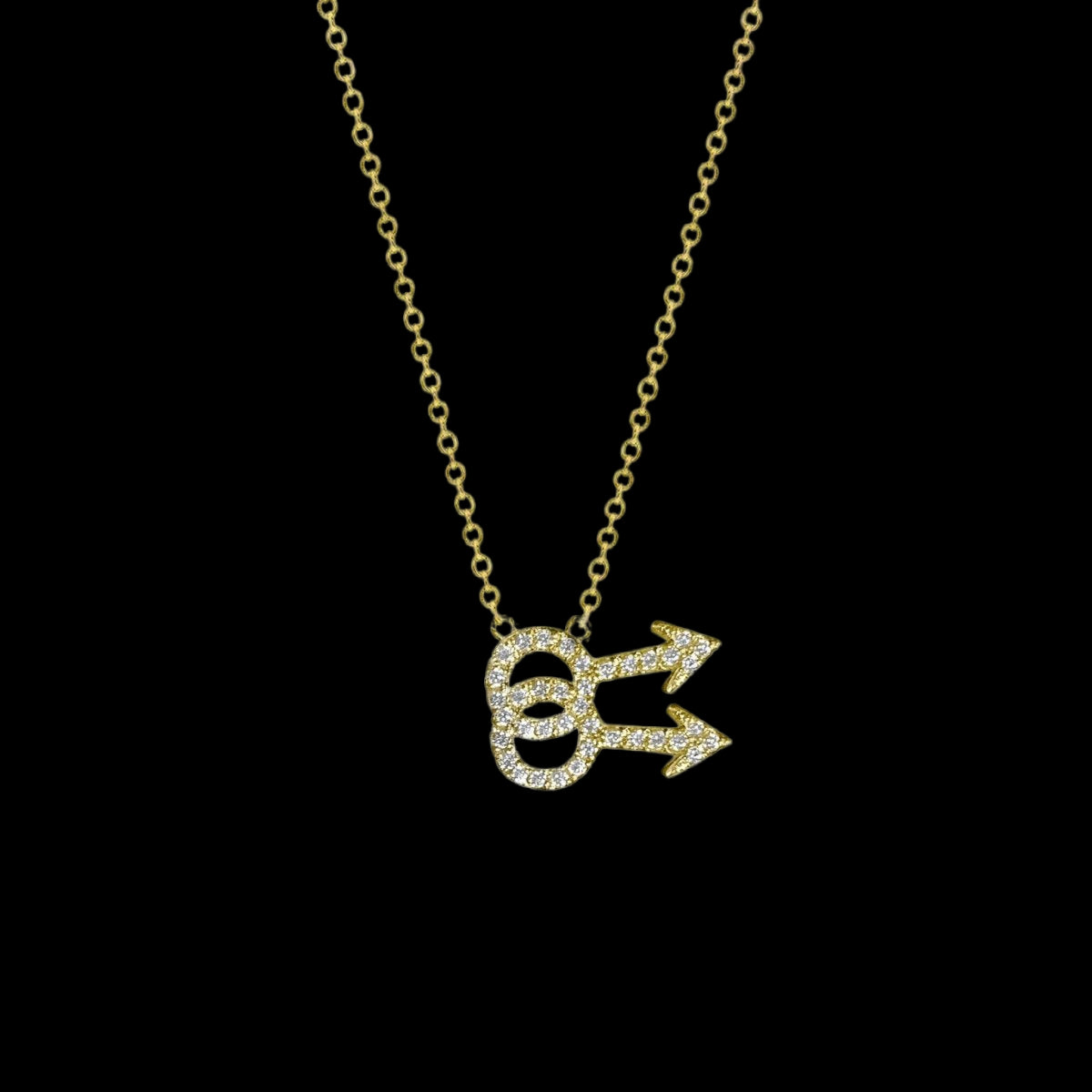 Pavé Gay Symbol Necklace - Corvo Jewelry By Lily Raven - 14k Gold Jewelry