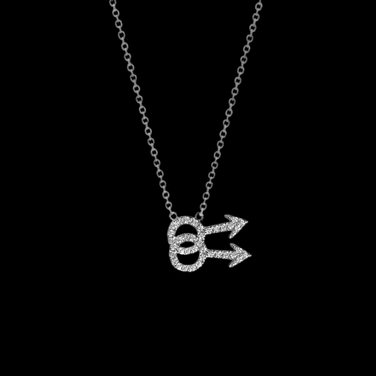 Pavé Gay Symbol Necklace - Corvo Jewelry By Lily Raven - 14k Gold Jewelry