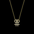 Pavé Lesbian Symbol Necklace - Corvo Jewelry By Lily Raven - 14k Gold Jewelry