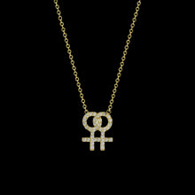 Pavé Lesbian Symbol Necklace - Corvo Jewelry By Lily Raven - 14k Gold Jewelry