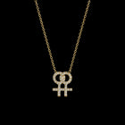 Pavé Lesbian Symbol Necklace - Corvo Jewelry By Lily Raven - 14k Gold Jewelry