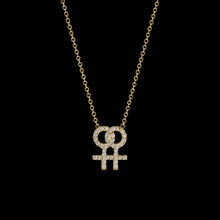 Pavé Lesbian Symbol Necklace - Corvo Jewelry By Lily Raven - 14k Gold Jewelry