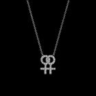 Pavé Lesbian Symbol Necklace - Corvo Jewelry By Lily Raven - 14k Gold Jewelry