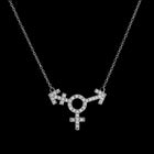 Pavé Transgender Symbol Necklace - Corvo Jewelry By Lily Raven - 14k Gold Jewelry