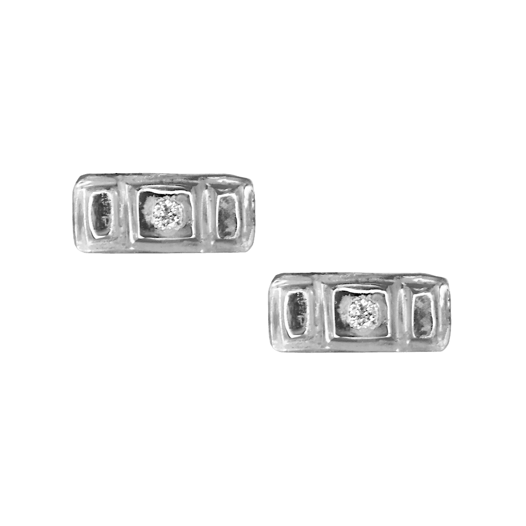 Petite Diamond Rectangle Studs - Corvo Jewelry By Lily Raven