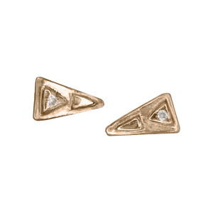 Petite Diamond Triangle Studs - Corvo Jewelry By Lily Raven - 14k Gold Jewelry
