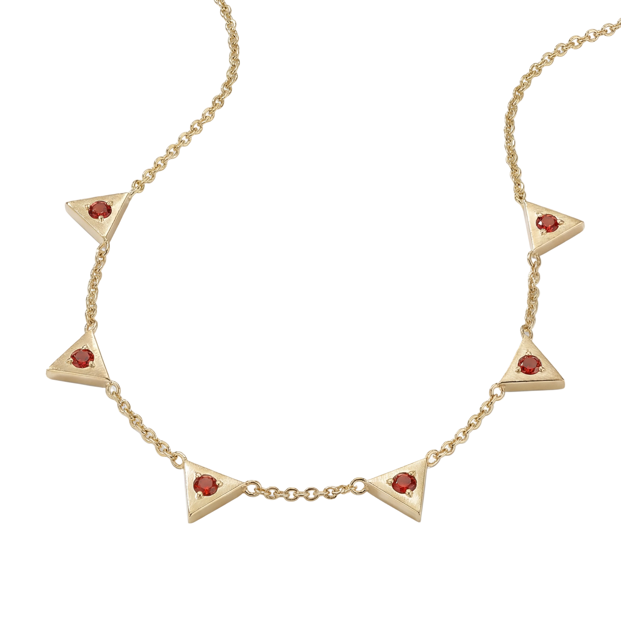 Triangle Citrine Station Necklace