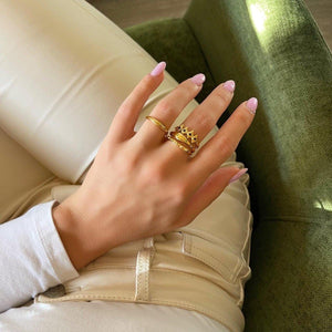 Billow Emerald Ring - Corvo Jewelry By Lily Raven - 14k Gold Jewelry