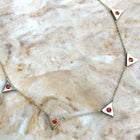 14k gold Necklace - Triangle Citrine Station Necklace - Corvo Jewelry by Lily Raven