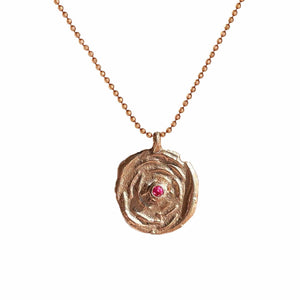 Flora Coin Birthstone Necklace - Corvo Jewelry By Lily Raven - 14k Gold Jewelry