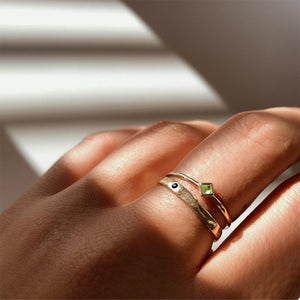 Glint Peridot Ring - Corvo Jewelry By Lily Raven - 14k Gold Jewelry