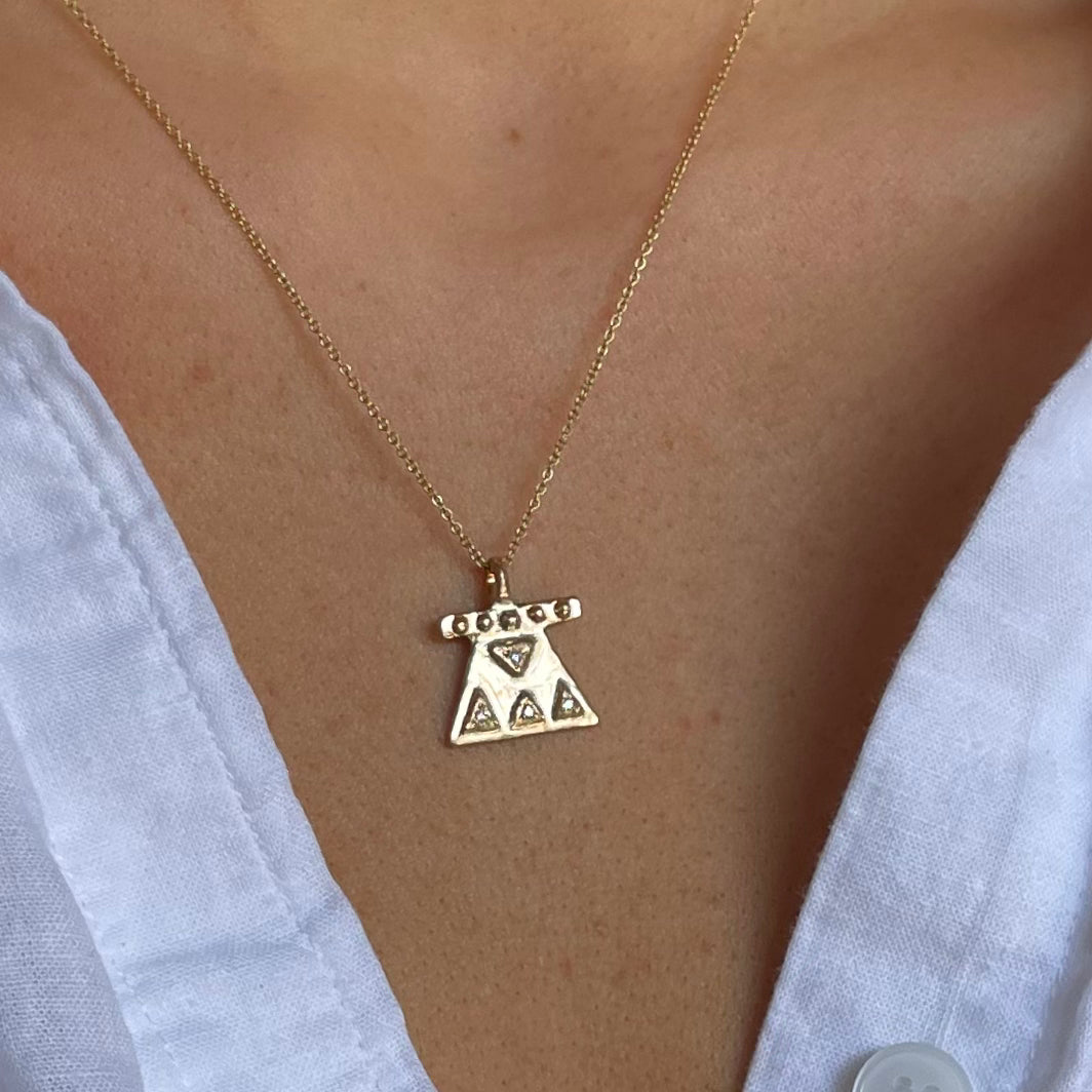 Perspective Diamond Necklace - Corvo Jewelry By Lily Raven - 14k Gold Jewelry
