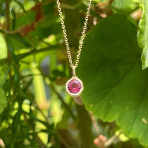 Bauble Necklace - Pink Tourmaline - Corvo Jewelry By Lily Raven - 14k Gold Jewelry