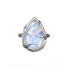 Secret Garden Pear Moonstone Ring - Corvo Jewelry By Lily Raven - 14k Gold Jewelry