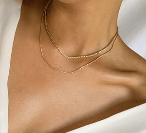 Slinky Mini Box Chain - Corvo Jewelry By Lily Raven - 14k Gold Jewelry