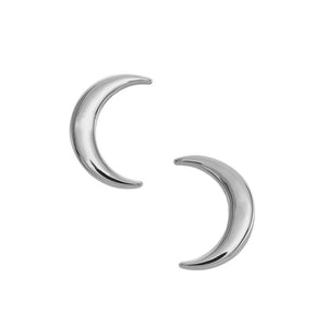 Solid Crescent Moon Studs - Corvo Jewelry By Lily Raven - 14k Gold Jewelry