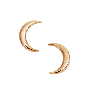 Solid Crescent Moon Studs - Corvo Jewelry By Lily Raven - 14k Gold Jewelry