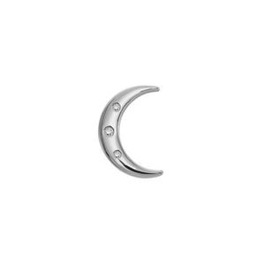 Three Diamond Crescent Moon Studs - Corvo Jewelry By Lily Raven - 14k Gold Jewelry